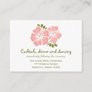 Pink Hibiscus Reception Enclosure Cards