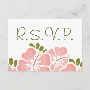 PINK HIBISCUS RSVP WEDDING RESPONSE CARDS