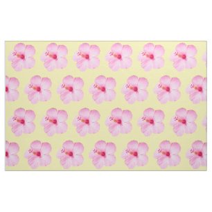 Pink Hibiscus Tropical Flower Fabric