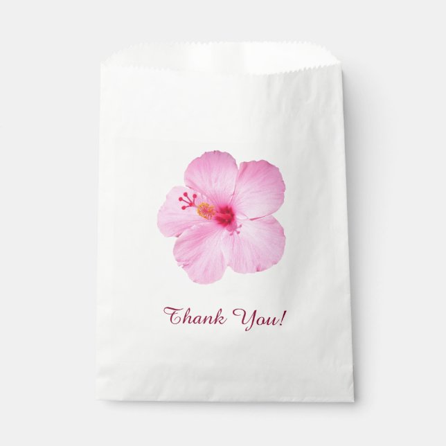 Pink Hibiscus Tropical Flower Favour Bag (Front)