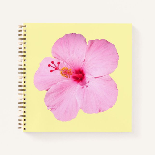 Pink Hibiscus Tropical Flower Notebook (Front)