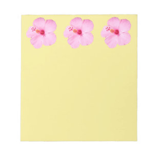 Pink Hibiscus Tropical Flower Notepad