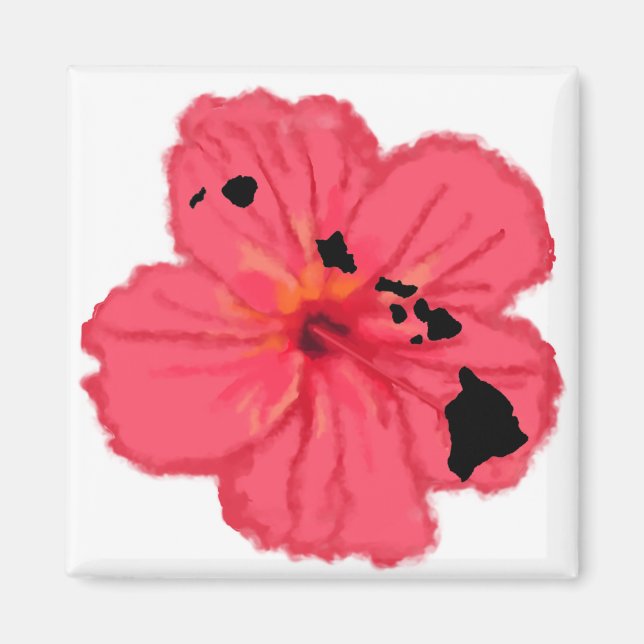 Pink hibiscus w Hawn Islands magnet (Front)