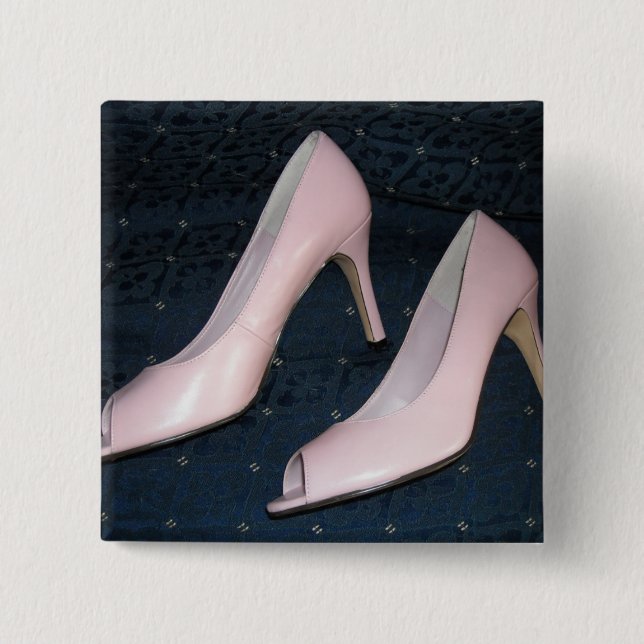 Pink High Heel Pumps/shoes 15 Cm Square Badge (Front)