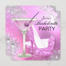 Pink High Heel Shoes Bachelorette Party Invitation