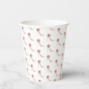 Pink High Heels Bridal Shower Paper Cups