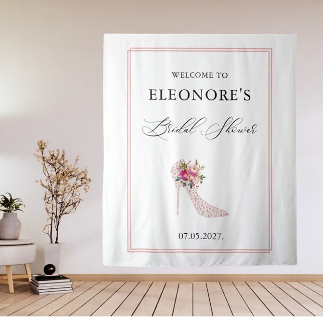 Pink High Heels Bridal Shower Welcome  Tapestry (Creator Uploaded)