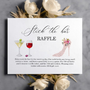 Pink High Heels Stock the bar Bridal Shower  Enclosure Card