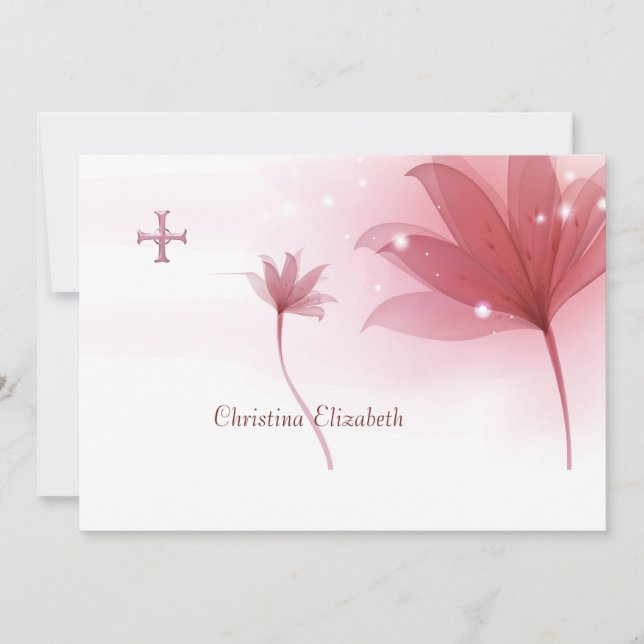 Pink High Personalised Religious Thank You Card (Front)