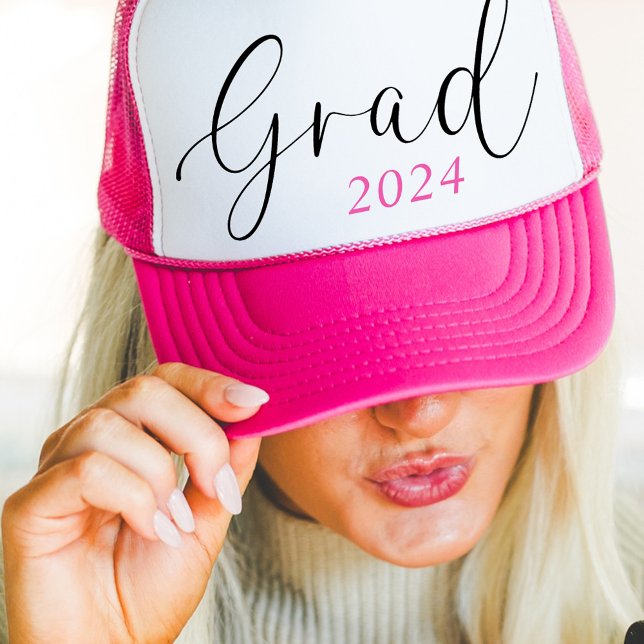 Pink High School Senior Class Of 2024 Graduation Trucker Hat (Pink High School Senior Class Of 2024 Graduation Trucker Hat)