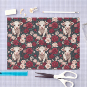 Pink Highland Cow Yarn Rose Tissue Paper