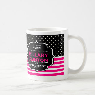 pink hillary clinton coffee mug