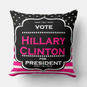 pink hillary clinton cushion