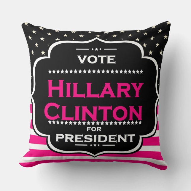 pink hillary clinton cushion (Front)