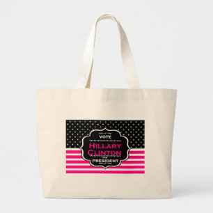 pink hillary clinton large tote bag