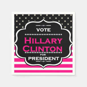 pink hillary clinton paper napkins