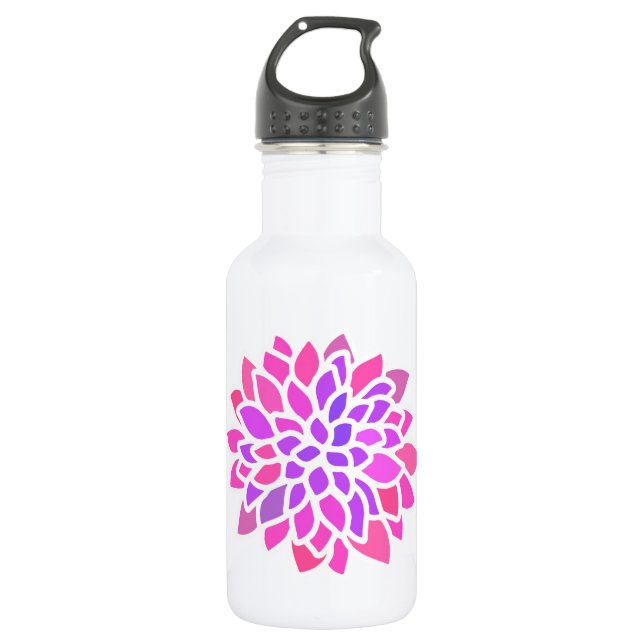Pink Hippie Flower Retro Modern 532 Ml Water Bottle (Front)