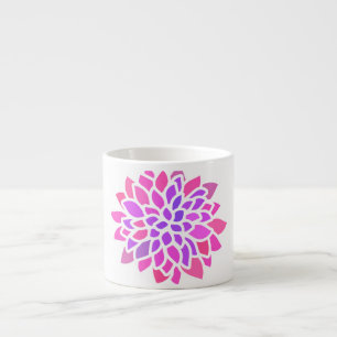 Pink Hippie Flower Retro Modern Espresso Cup