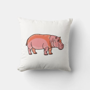 Pink Hippo  Cushion