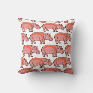 Pink Hippo  Cushion