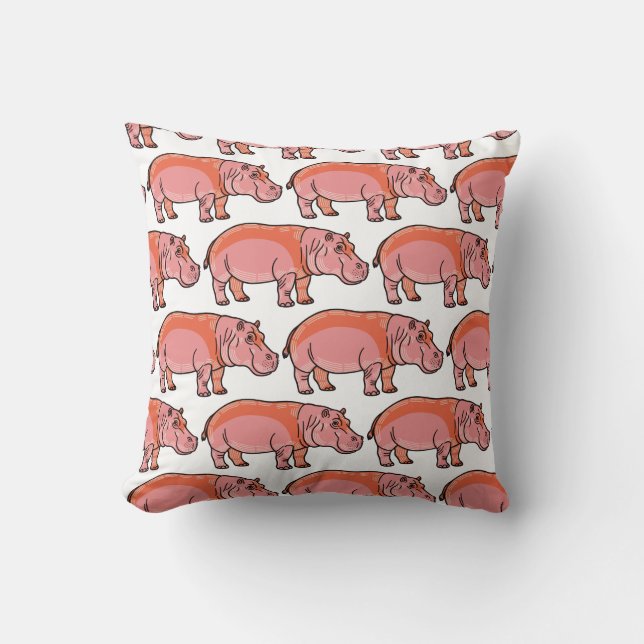 Pink Hippo  Cushion (Front)