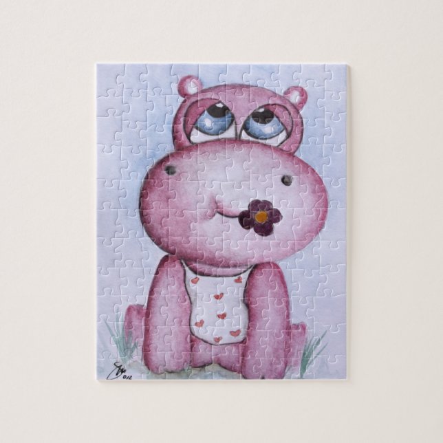 Pink Hippo Puzzle (Vertical)