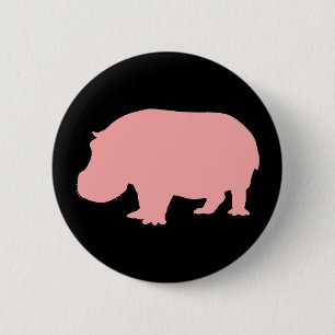 Pink Hippopotamus 6 Cm Round Badge