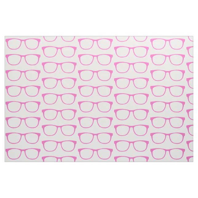 Pink Hipster Geek Glasses Fabric (Fat Quarter)