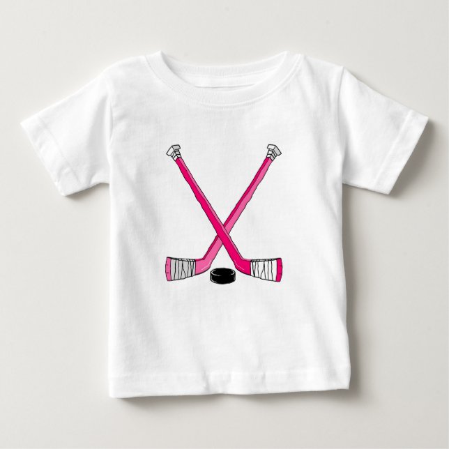 Pink Hockey Baby T-Shirt (Front)