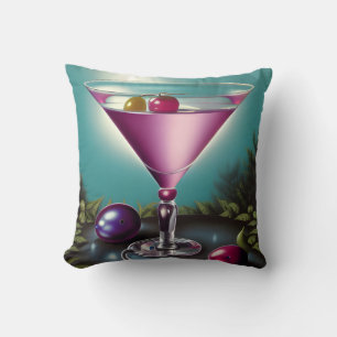 Pink Holiday Martini Cushion