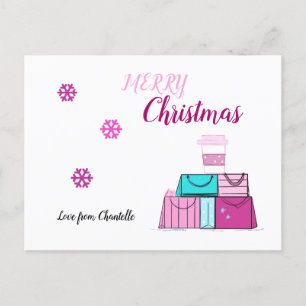 Pink Holiday Shopping Bags