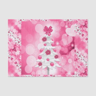 Pink Holiday Tree for a Girly Theme Tissue Paper
