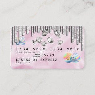 Pink Holograph Unicorn Credit Card diamonds