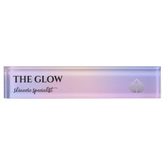 Pink Holographic Iridescent Aesthetician   Nameplate