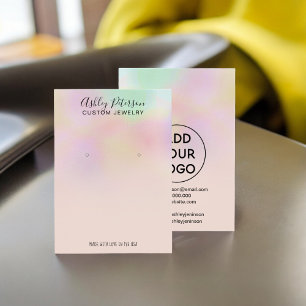 Pink holographic jewelry earrings display