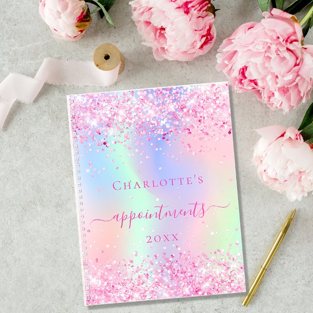 Pink holographic name 2026 planner (Creator Uploaded)