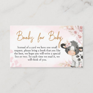 Pink Holy Cow Baby Shower Books for Baby Enclosure Card
