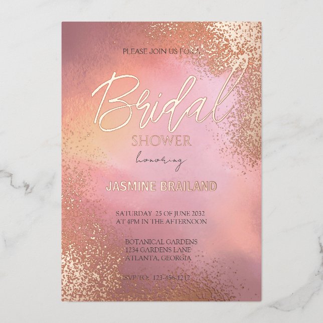 Pink Hombre Cosmic Wash Bridal Shower Sparkle  (Front)