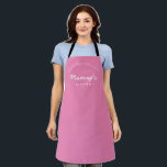 Pink Homemade with Love Mummy's Kitchen Apron<br><div class="desc">Let's get baking. This customisable apron is perfect for "mummy" (change the word Mummy's to Mama's, Mum's, Ma's etc.) Seen here in pink. Stylish typography style treatment. Encourage her with this special gift. Perfect for baking those holiday Christmas cookies, cooking delicious meals. Featuring the words "Homemade with love" for a...</div>