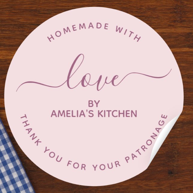 Pink Homemade with love thank you Sticker (Creator Uploaded)
