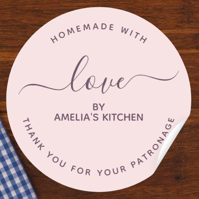 Pink Homemade with love thank you Sticker (Creator Uploaded)