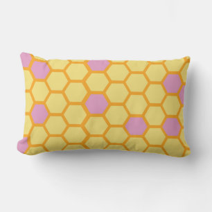 Pink Honeycomb Lumbar Pillow