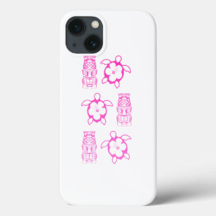 Pink Honu And Tiki Mask iPhone 13 Case