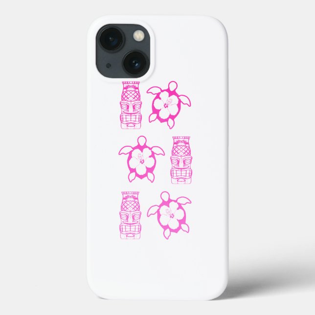 Pink Honu And Tiki Mask Case-Mate iPhone Case (Back)