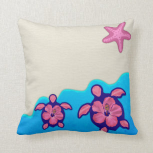 Pink Honu Turtles Cushion