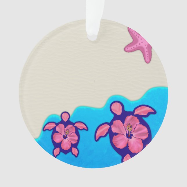 Pink Honu Turtles Ornament (Front)