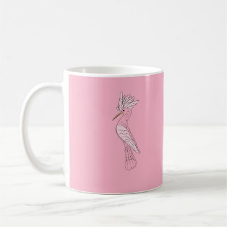 Pink hoopoe mug