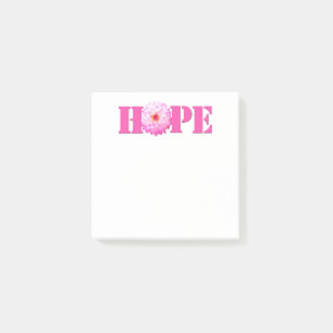 Pink HOPE Dahlia Photo Stationery 3x3 Note