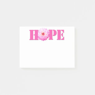 Pink HOPE Dahlia Photo Stationery 4x3 Note