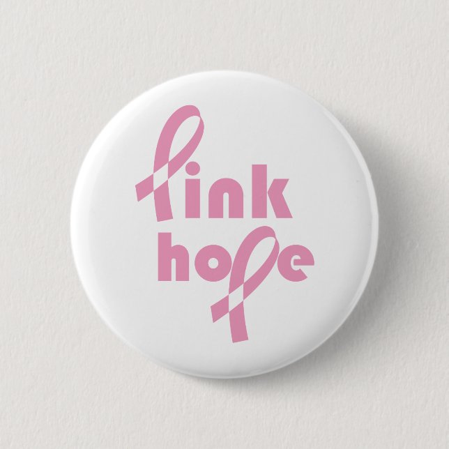 Pink Hope Ribbon 6 Cm Round Badge (Front)